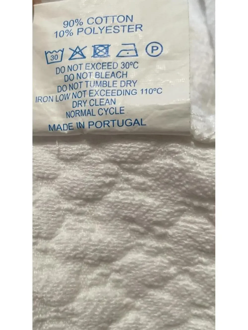 Lumatex Bedspread Made In Portugal TWIN Sz White Waffle Weave Texture 81” x 86”